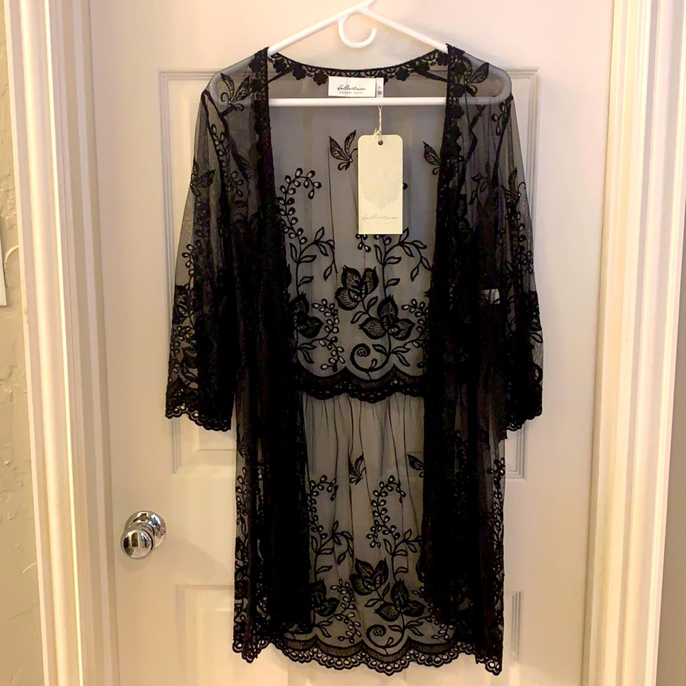 Black lace cardigan